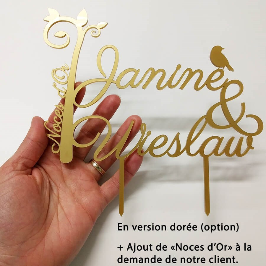 Cake Topper Mariage Personnalis En Bois Pr Noms Arbre Et Oiseau