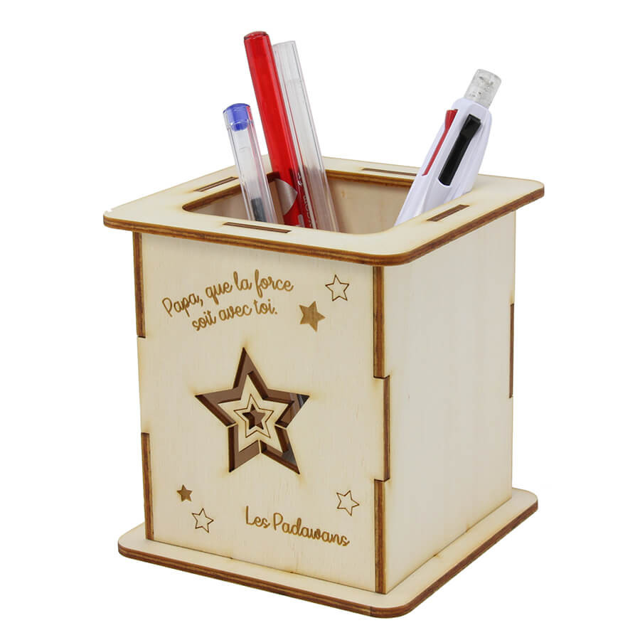 Pot Crayons En Bois Personnaliser Etoiles