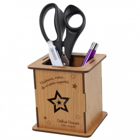 Pot Crayons En Bois Personnaliser Etoiles