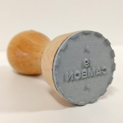 Tampon encreur personnalisé logo rond en bois : 40 mm