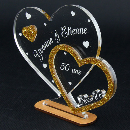 Trophée plexi à personnaliser Anniversaire de mariage