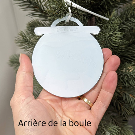 Boule de noël prénom personnalisé Ville rouge